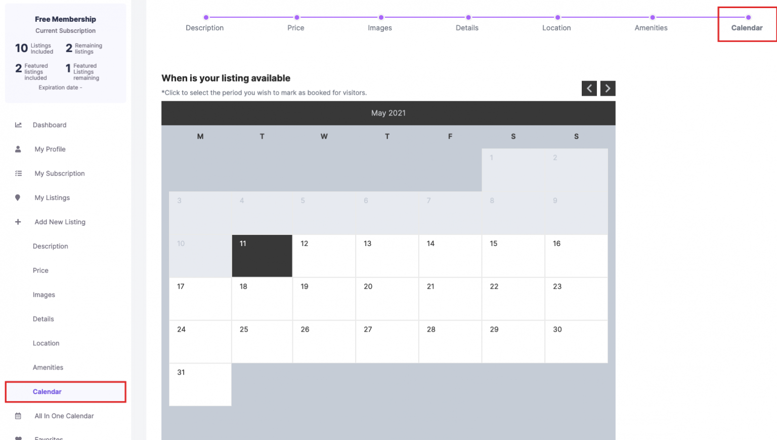 How to make calendar dates unavailable WP Rentals Help WP Rentals Help