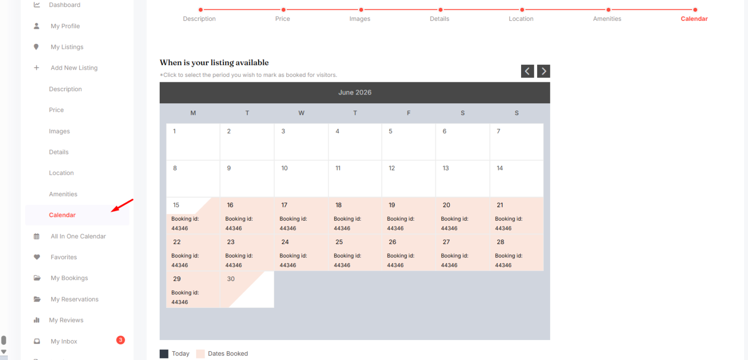 All In one calendar View - WPRentals Theme Documentation