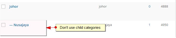 child categories