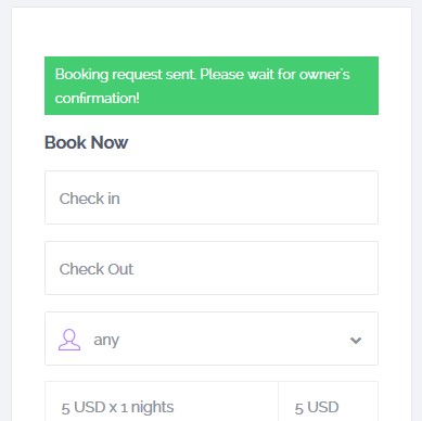user sending booking