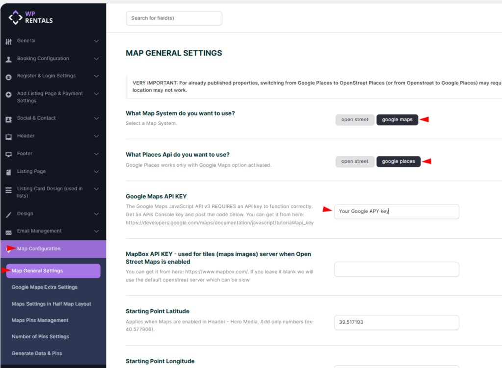 Google Maps – How to add Google API Key - WPRentals Theme Documentation