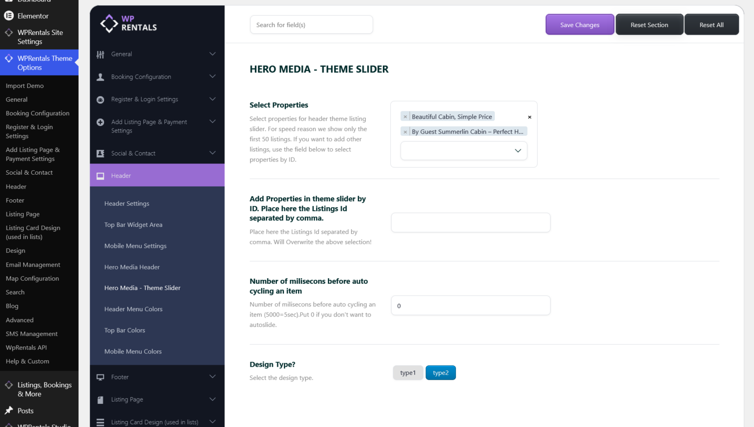 Custom Hero Media Header Options For Pages - WPRentals Theme Documentation