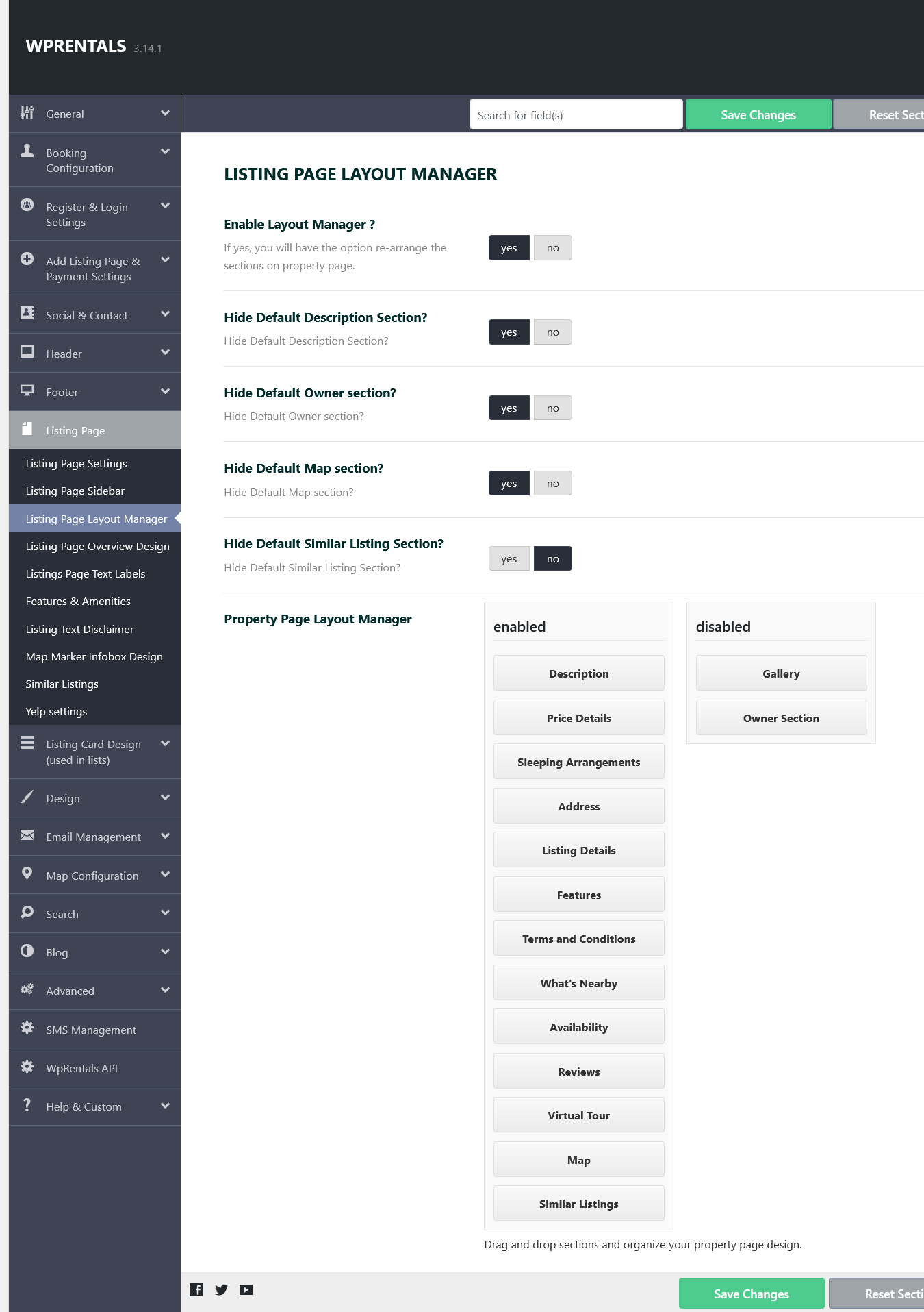 Theme Options - Listing Page Settings - WPRentals Theme Documentation