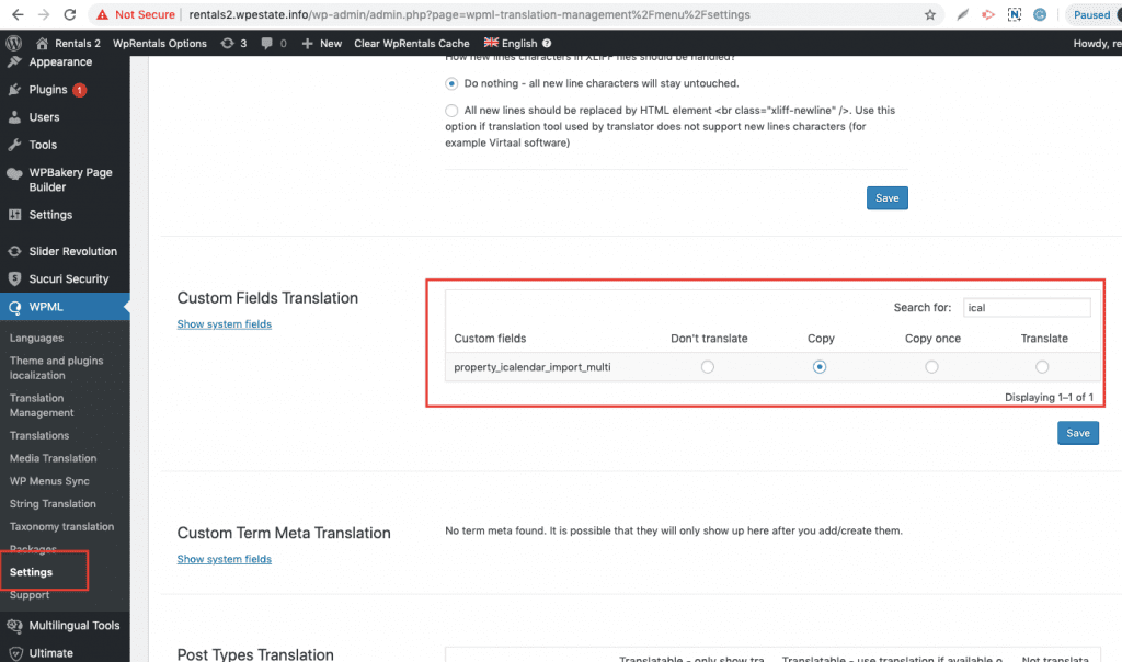WPML + ICAL - WPRentals Theme Documentation