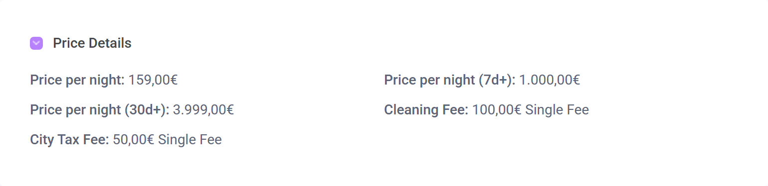 Property prices with no space between the number and the currency symbol